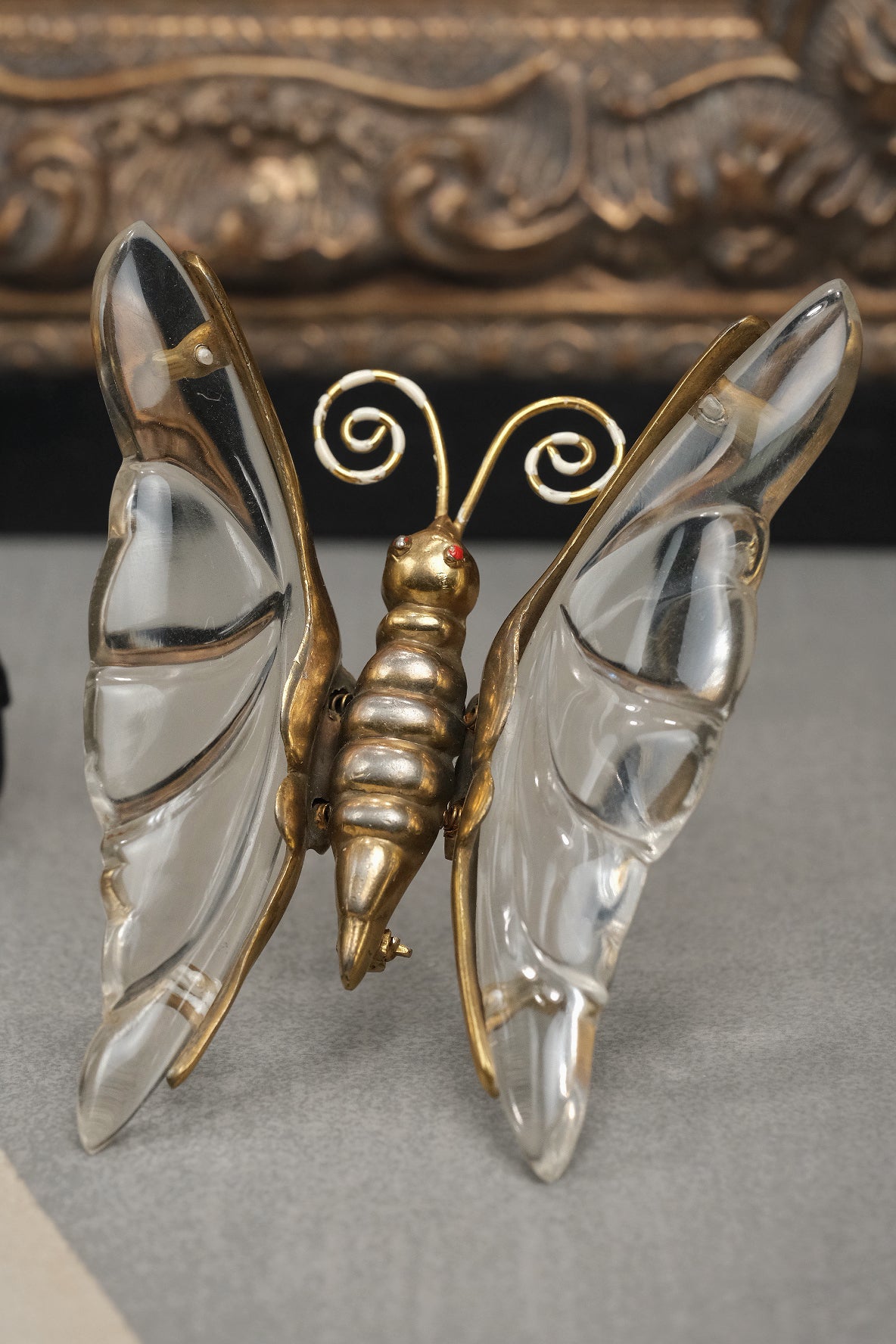 Rare Vintage 1940s Unsigned Jelly Belly Butterfly Brooch Trembler Wings Book Piece Similar