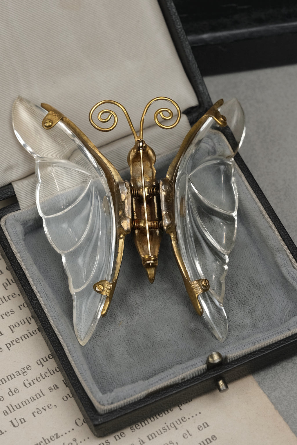 Rare Vintage 1940s Unsigned Jelly Belly Butterfly Brooch Trembler Wings Book Piece Similar