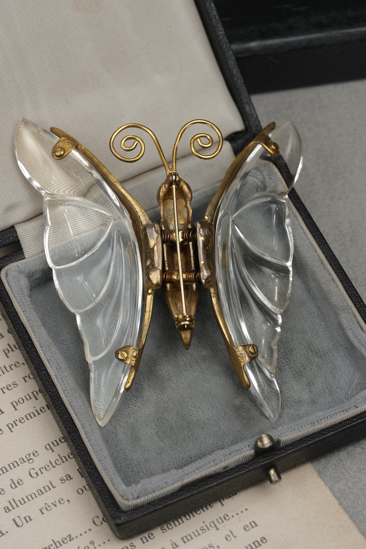 Rare Vintage 1940s Unsigned Jelly Belly Butterfly Brooch Trembler Wings Book Piece Similar