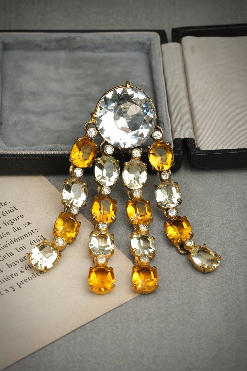 Vintage Unsigned Eisenberg Original Waterfall Dangle Fur Clip| Brooch