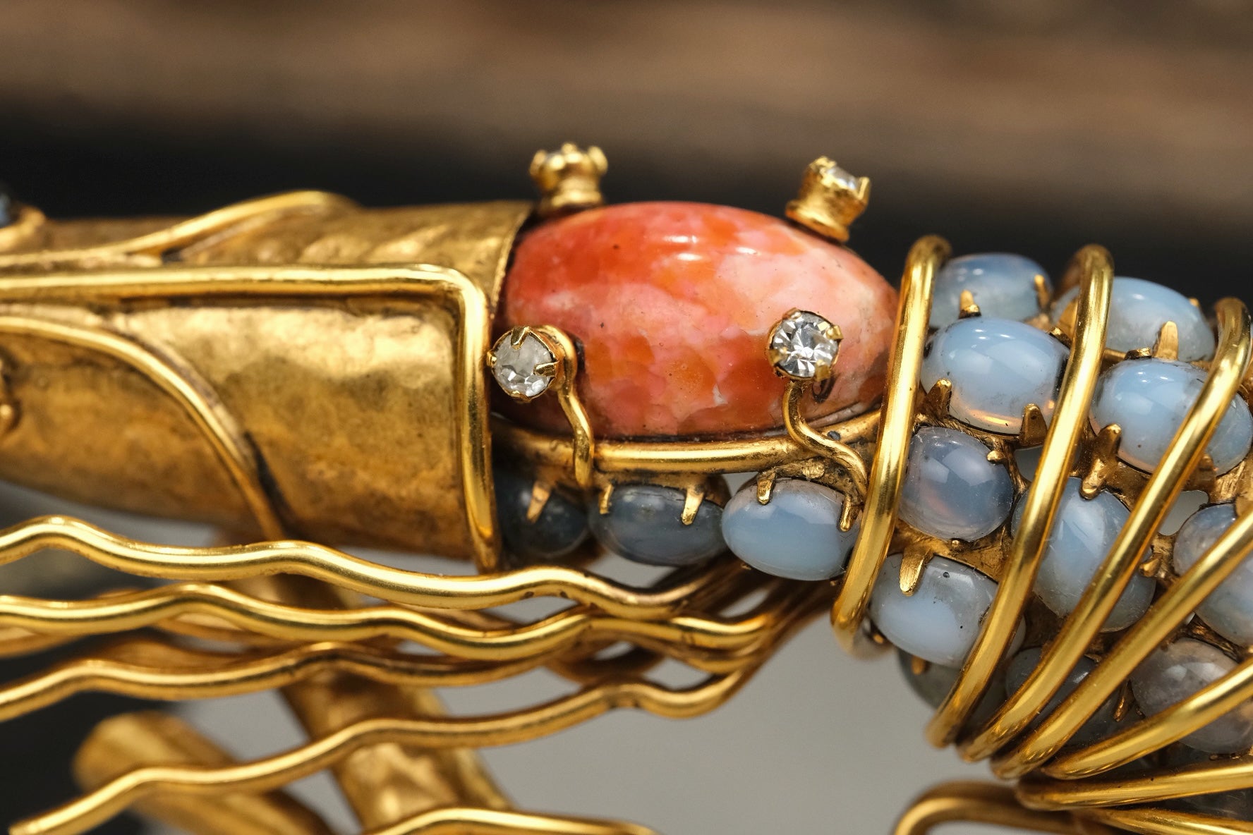 Rare Iradj Moini Handmade Shrimp Brooch – Large Figural Statement Piece