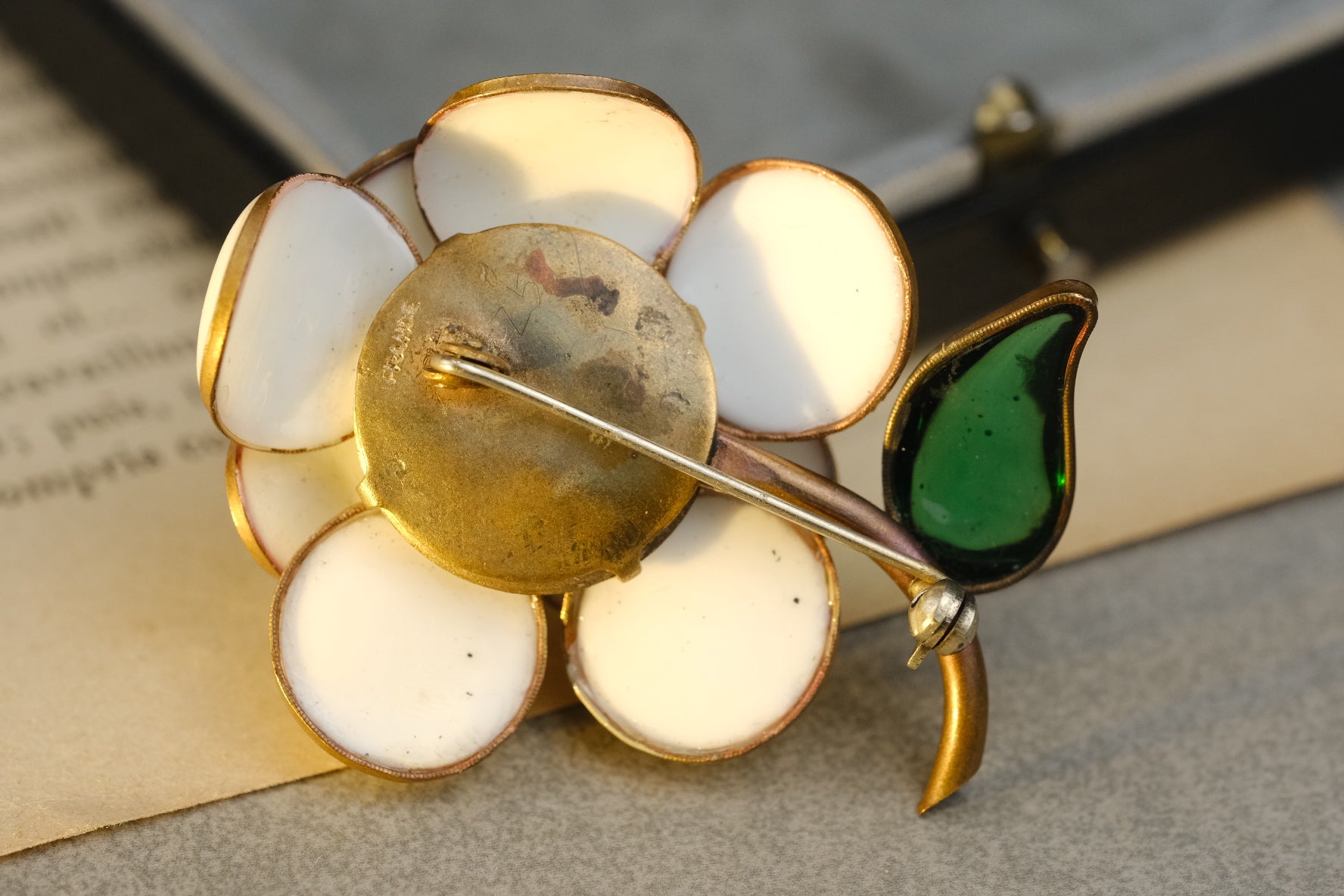 Vintage Maison Gripoix for Chanel White Gripoix Camellia Brooch | France Signed