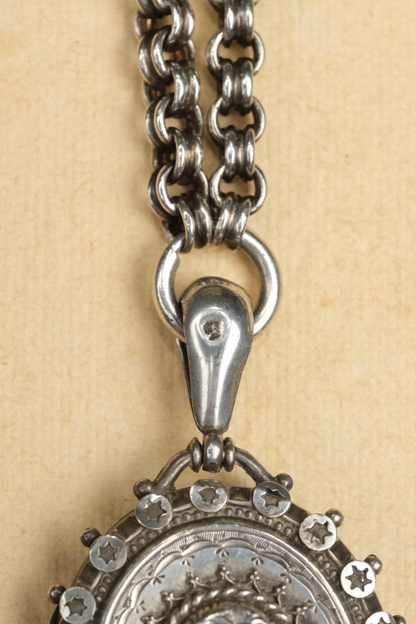 Victorian Sterling Silver locket necklace photo 10