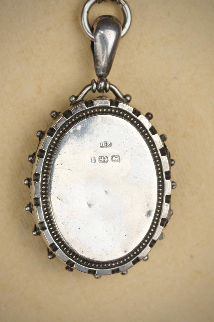 Victorian Sterling Silver locket necklace photo 11