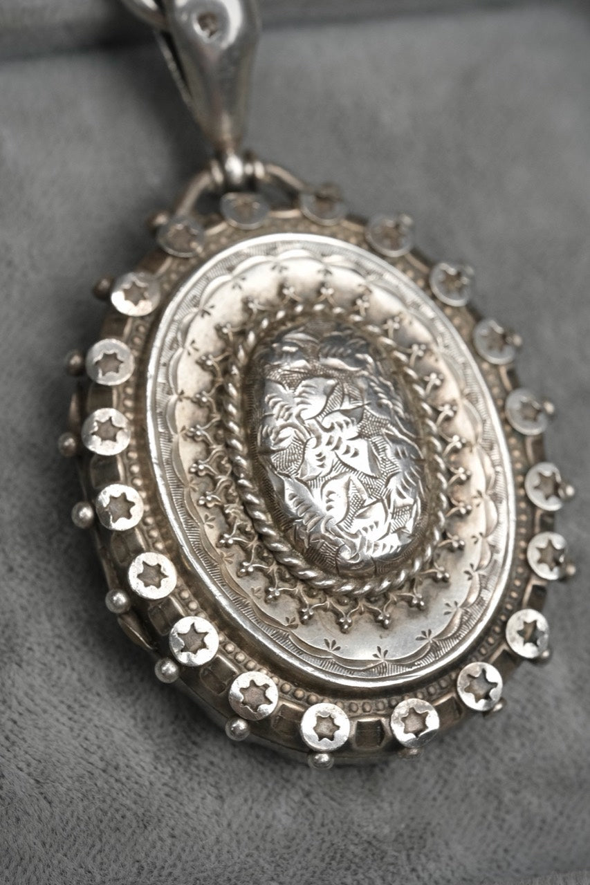 Victorian Sterling Silver locket necklace photo 6
