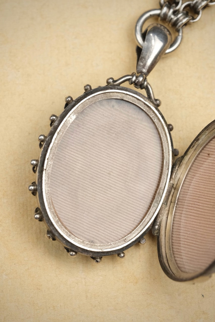 Victorian Sterling Silver locket necklace photo 9