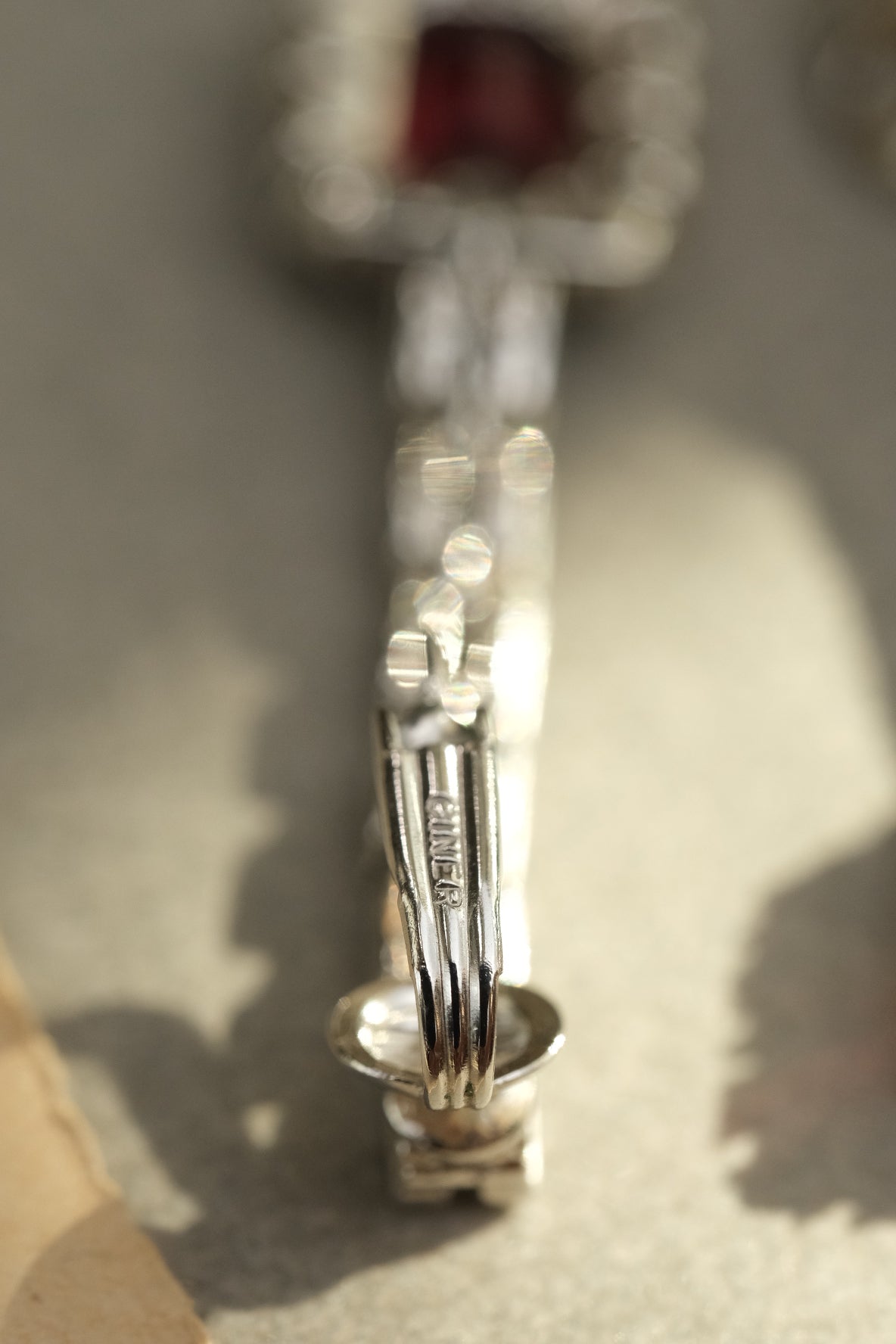 Ciner signature on the back of vintage clip-on earrings